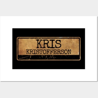 Aliska text black retro - Kris Kristofferson Posters and Art